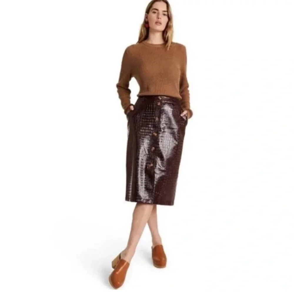 Rachel Comey Target Faux Leather Midi Skirt - Picture 4 of 16
